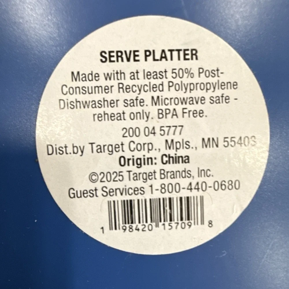 Target Blue Whale Polypropylene Serve Platter Dishwasher Microwave Safe BPA Free